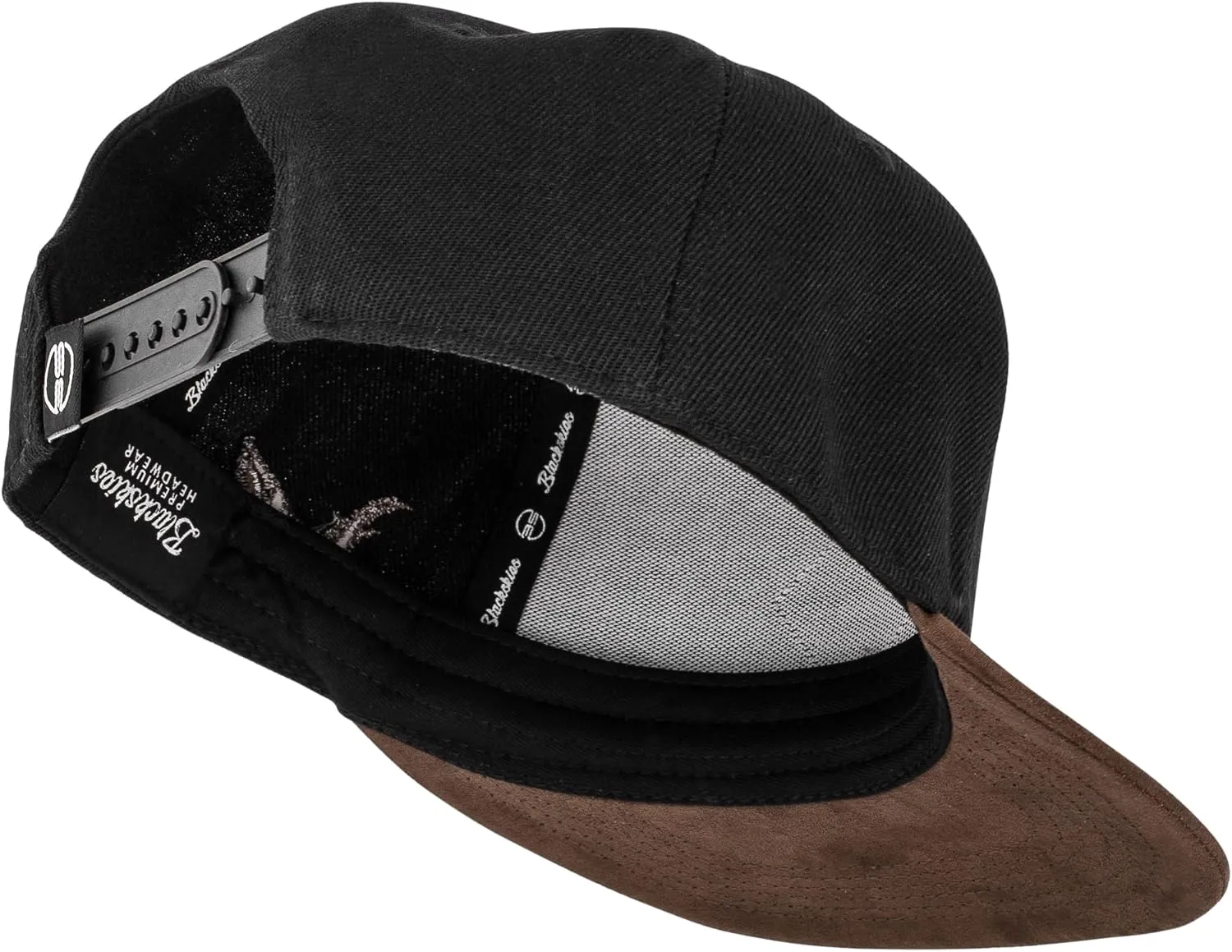 Blackskies Port Snapback Cap | Unisex Baseball Hat Cap Faux Suede Visor Suede