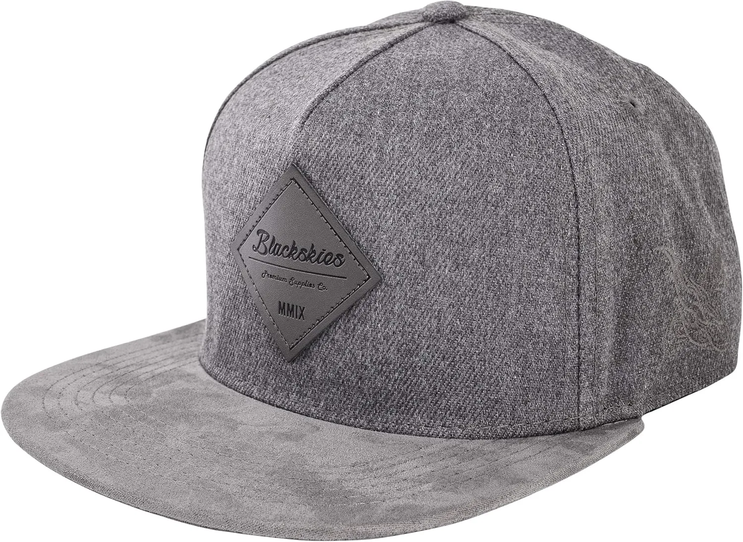 Blackskies Port Snapback Cap | Unisex Baseball Hat Cap Faux Suede Visor Suede