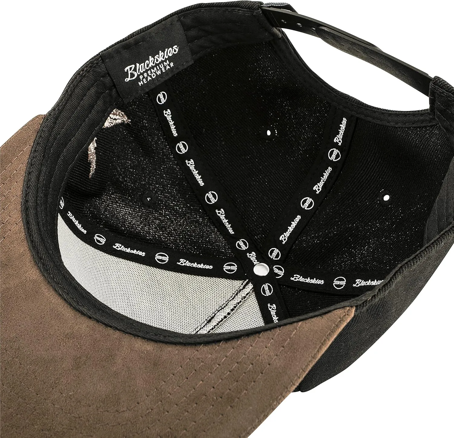 Blackskies Port Snapback Cap | Unisex Baseball Hat Cap Faux Suede Visor Suede