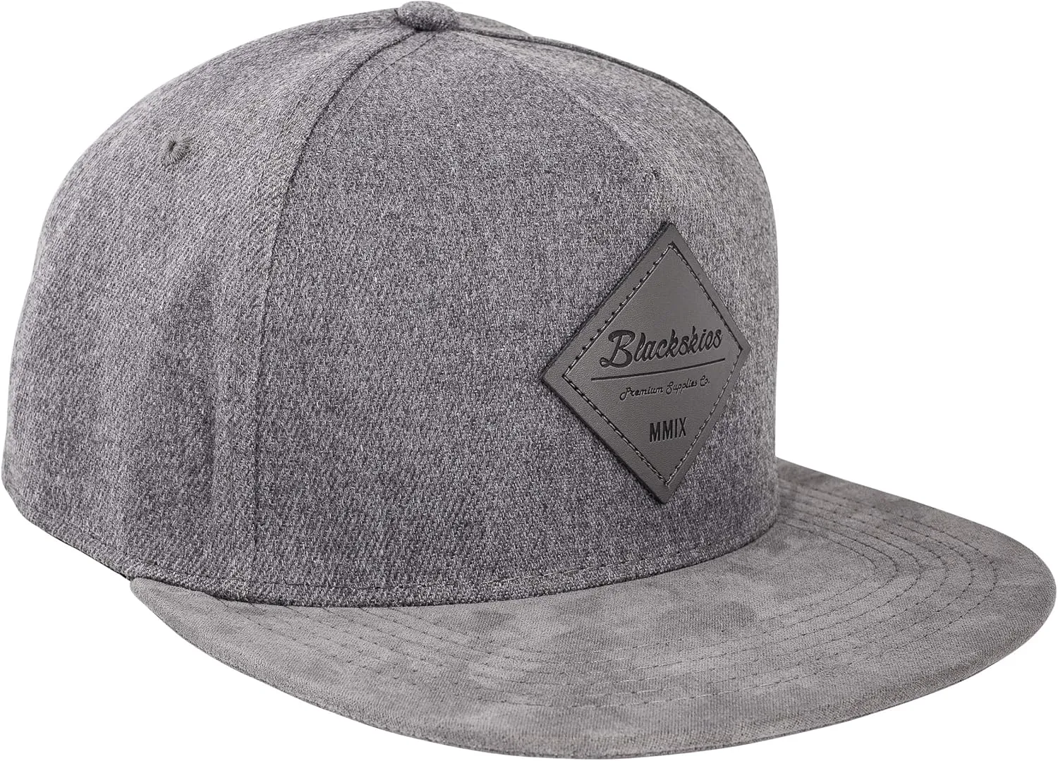 Blackskies Port Snapback Cap | Unisex Baseball Hat Cap Faux Suede Visor Suede