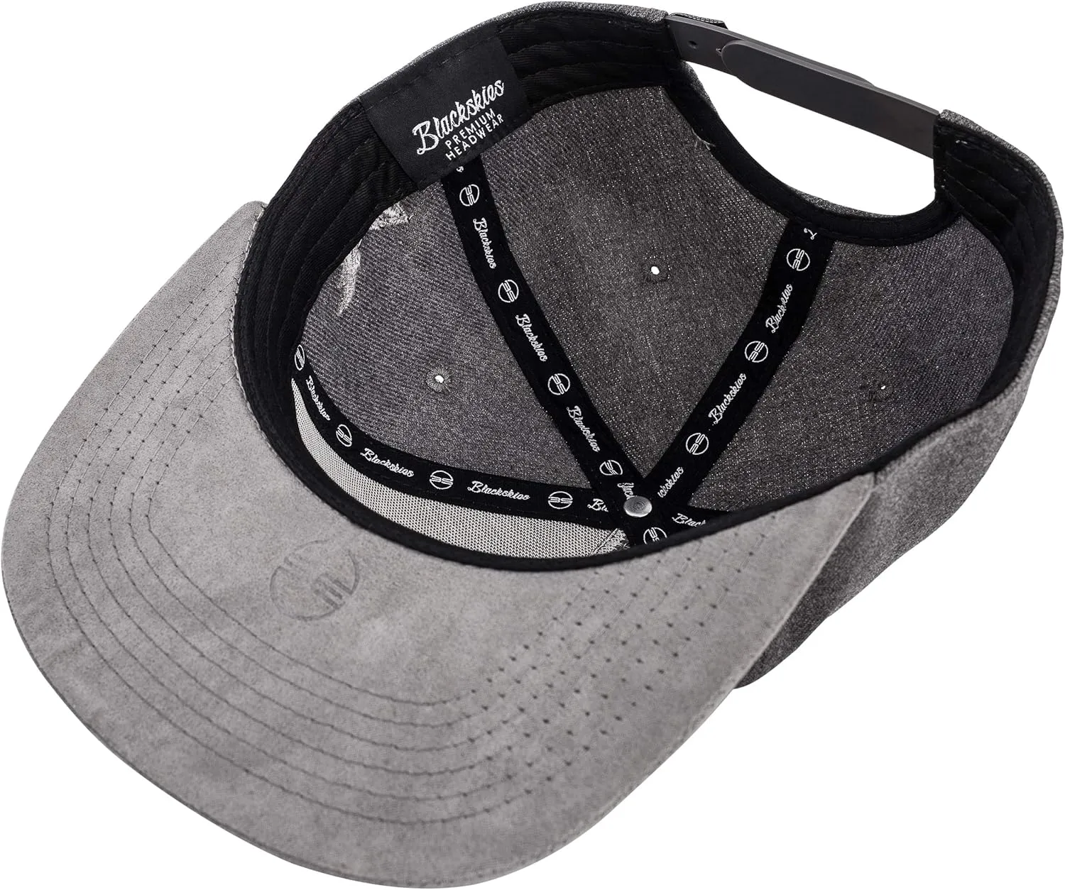 Blackskies Port Snapback Cap | Unisex Baseball Hat Cap Faux Suede Visor Suede