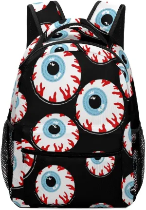 Bloodshot Eyeball Travel Laptop Backpack Casual Daypack with Mesh Side Pockets for Book Shopping Work