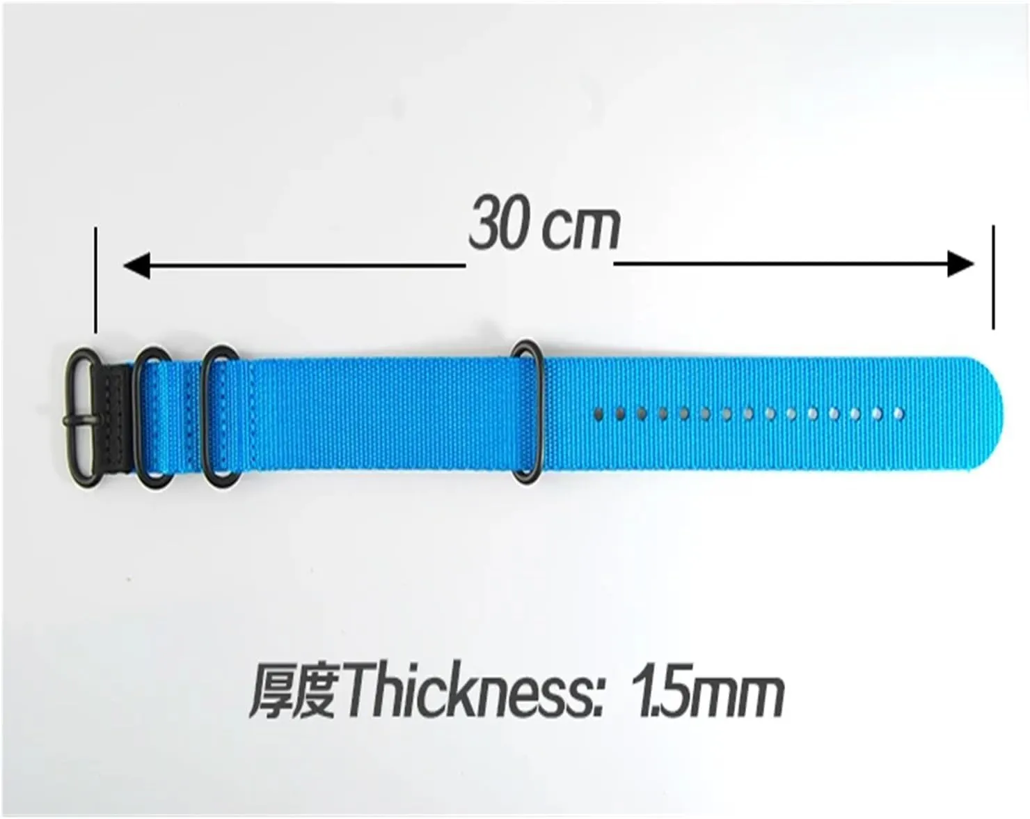 Blue-Black lengthen 24mm 26mm Watch Band Tactical Military Diving Nylon Waterproof