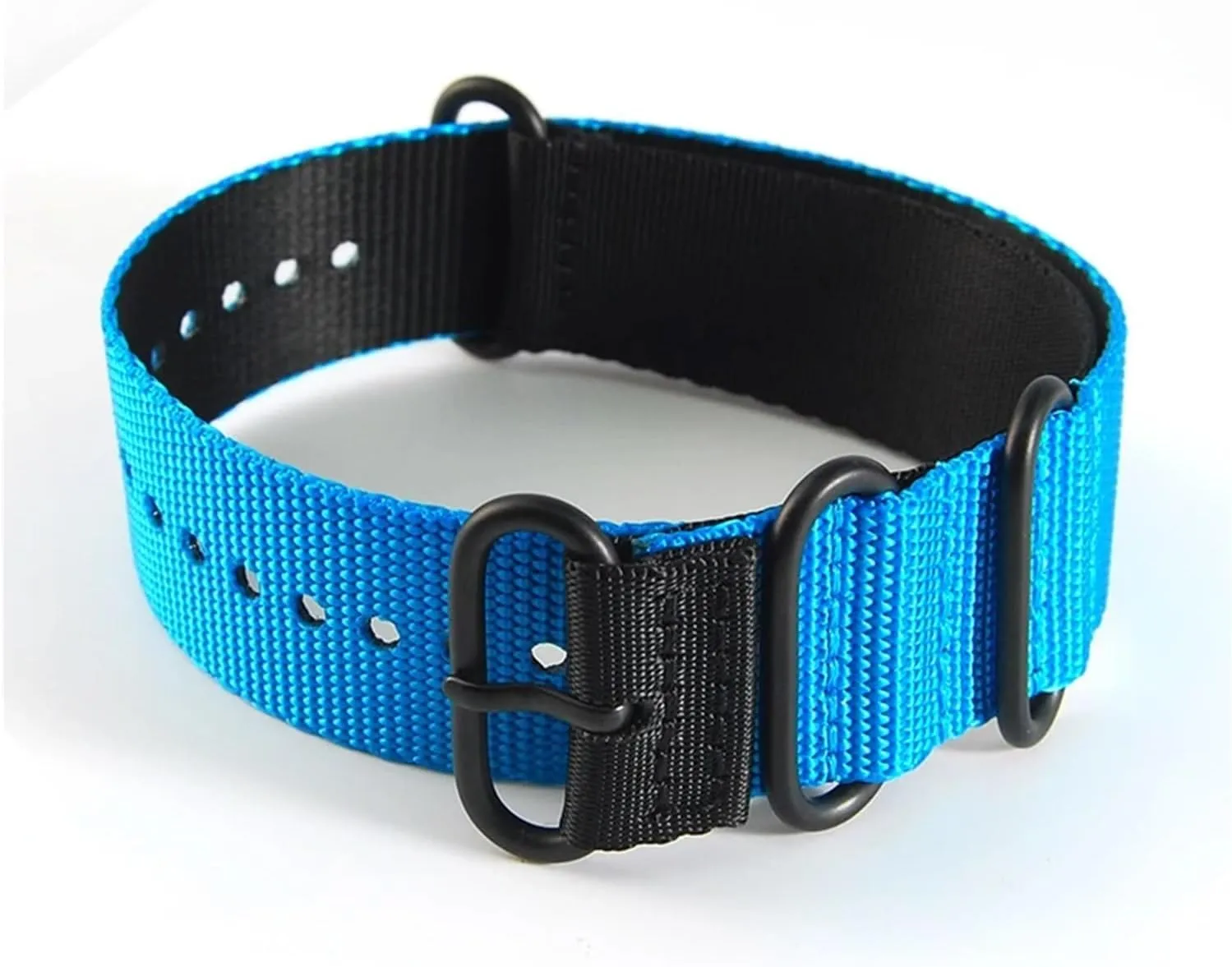 Blue-Black lengthen 24mm 26mm Watch Band Tactical Military Diving Nylon Waterproof