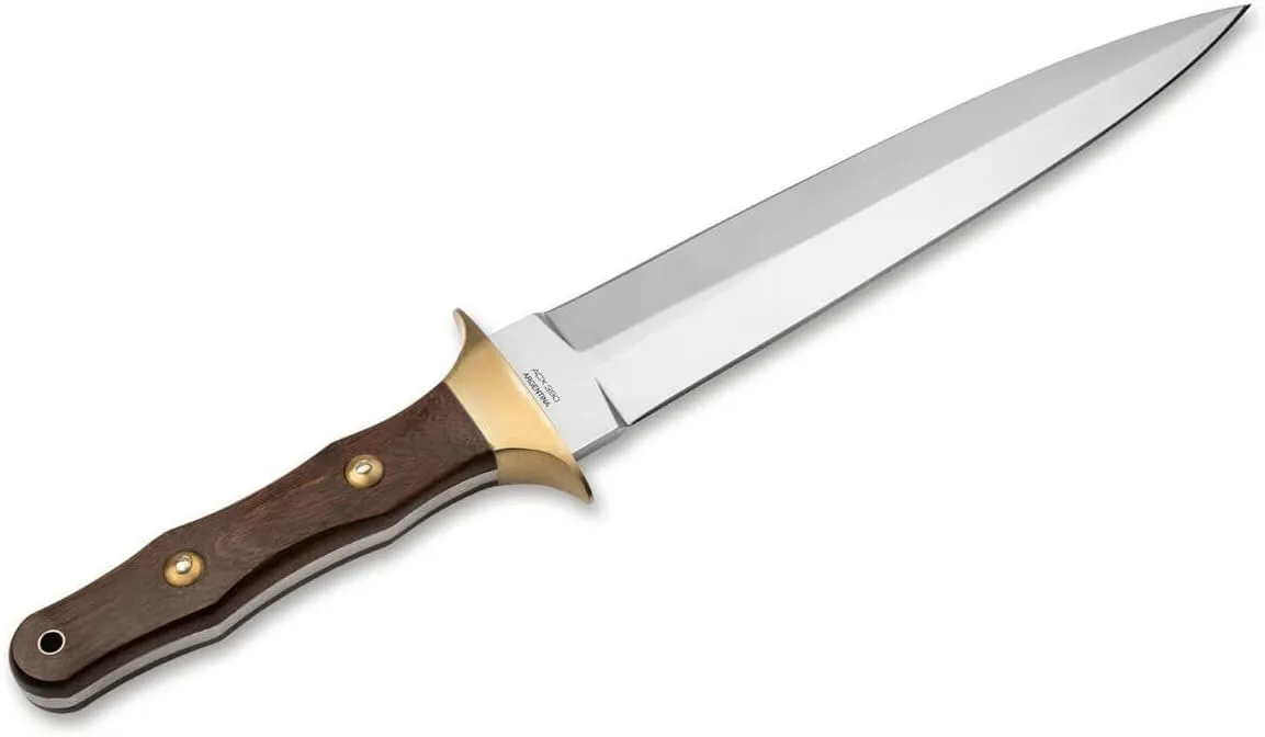 Boker Arbolito Colmillo Guayacan Fixed Blade, Guyayacan Wood Handle with Black Leather Sheath
