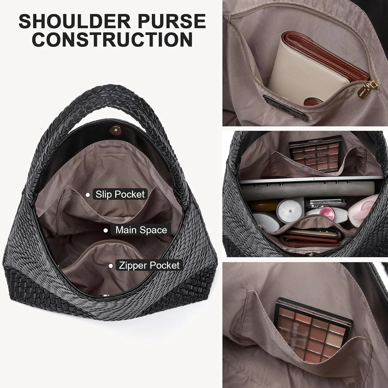 BOSTANTEN Shoulder Bag for Women Trendy Summer Hobo Handbag Purse Top-handlde Tote Bag