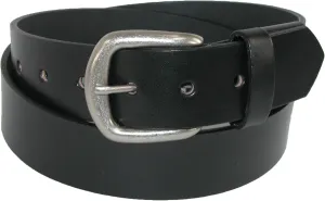 Boston Leather Men's Big & Tall Leather Stretch Belt with Hidden Elastic, 60, Black