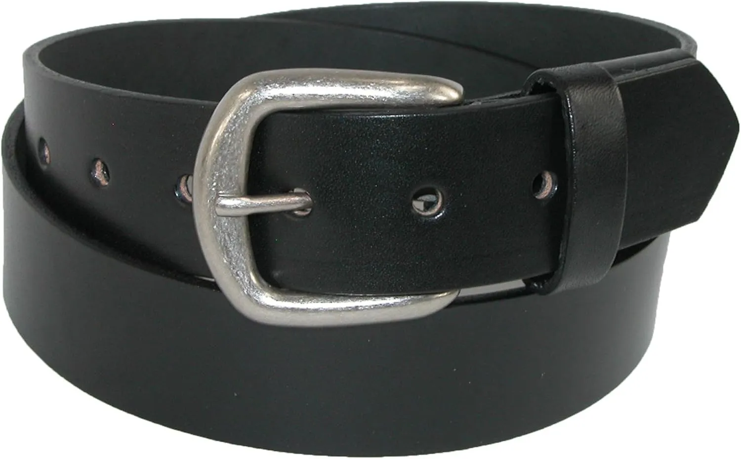 Boston Leather Men's Big & Tall Leather Stretch Belt with Hidden Elastic, 60, Black