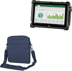 BoxWave Case Compatible with MobileDemand xTablet Flex 10 - Encompass Urban Bag, Over Shoulder Messenger Straps Handle Bag Pockets - Navy