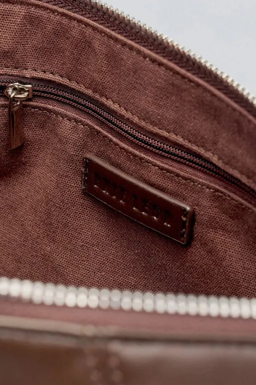 BRIE LEON - MISCHA CRESCENT BAG - DARK CHOCOLATE