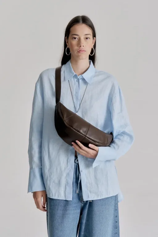 BRIE LEON - MISCHA CRESCENT BAG - DARK CHOCOLATE