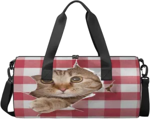 British Cat Sports Duffel Bag, Gym Tote Bag Waterproof Weekender Travel Bag for Overnight Travel Luggage Workout Women Men