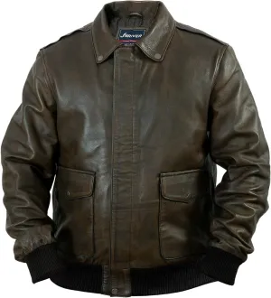 Brown Bomber Jacket For Men A2 Aviator Pilot Sheepskin Leather Jacket Men (Dark Brown, Medium)