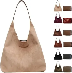 Brown Suede Bag for Women 2024 - New Tote and Shoulder Bag