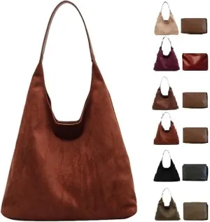 Brown Suede Bag for Women 2024 - New Tote and Shoulder Bag