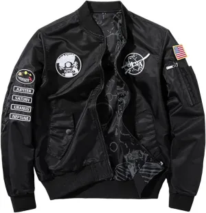 BXCNCKD Men's Flight Jacket - Double Sided Wear Plus Coat - Casual Jacket