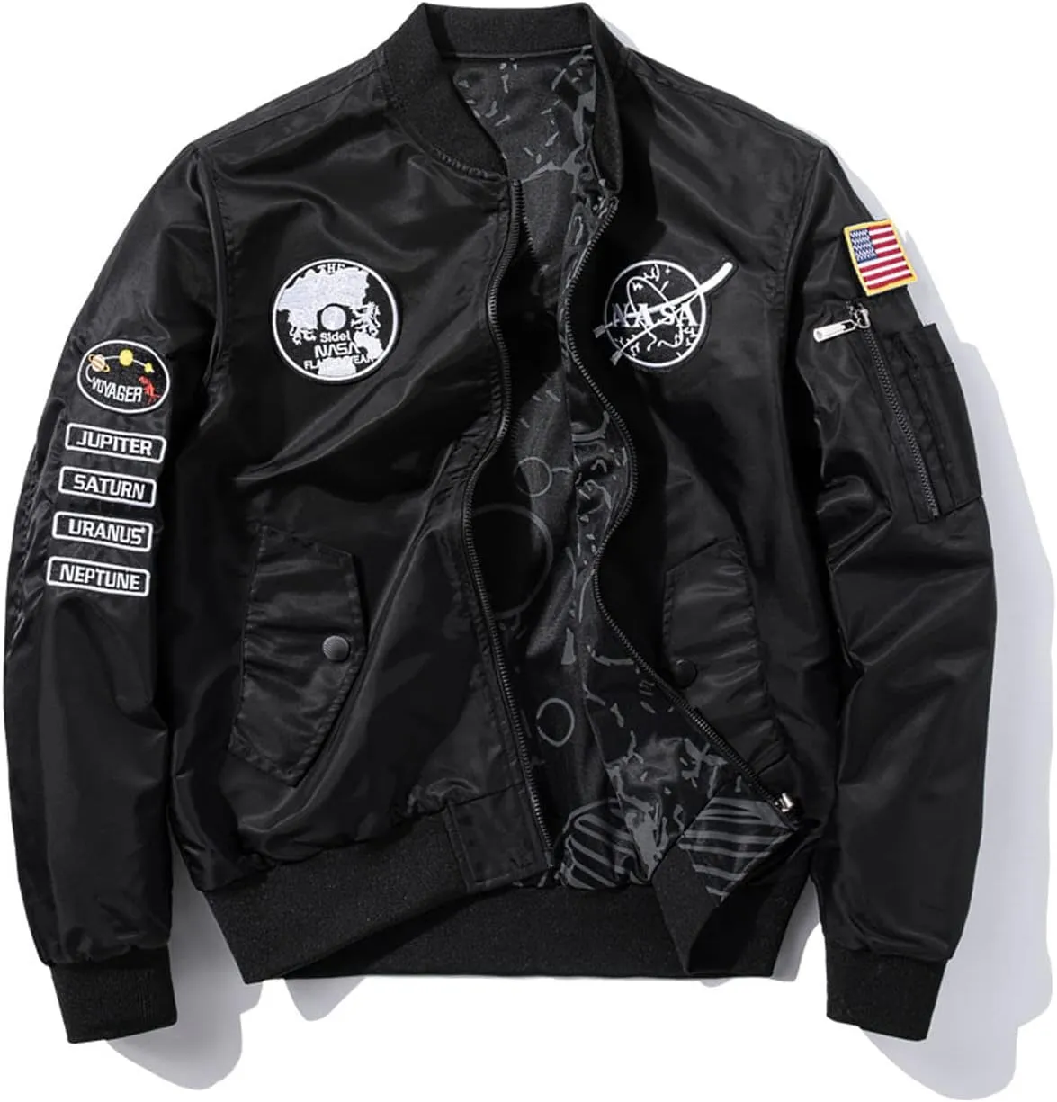 BXCNCKD Men's Flight Jacket - Double Sided Wear Plus Coat - Casual Jacket