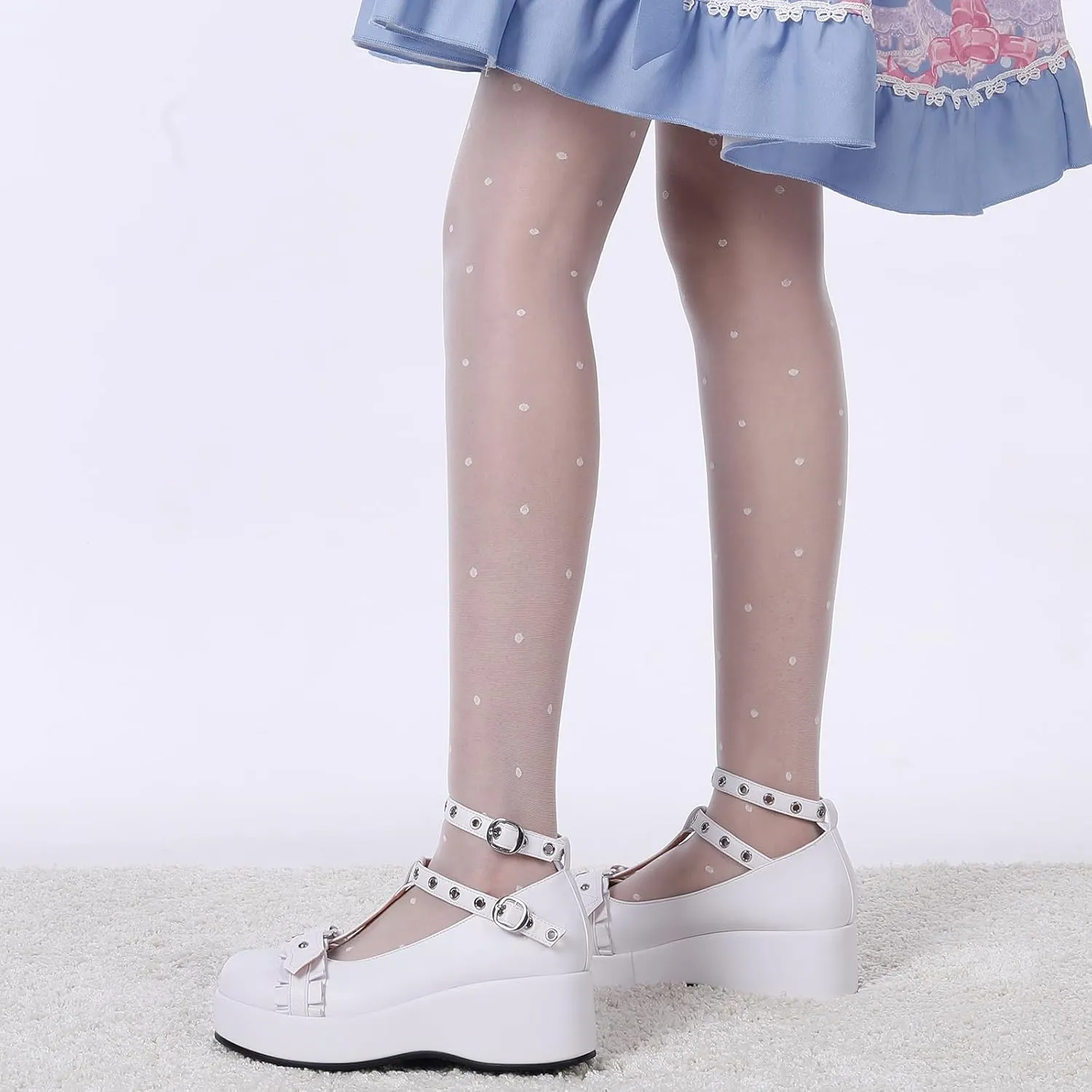 BYOMIGY Mary Jane Shoes Women Goth Platform Heels Chunky Heel Pumps with Ankle Strap Wedge Heels for Women
