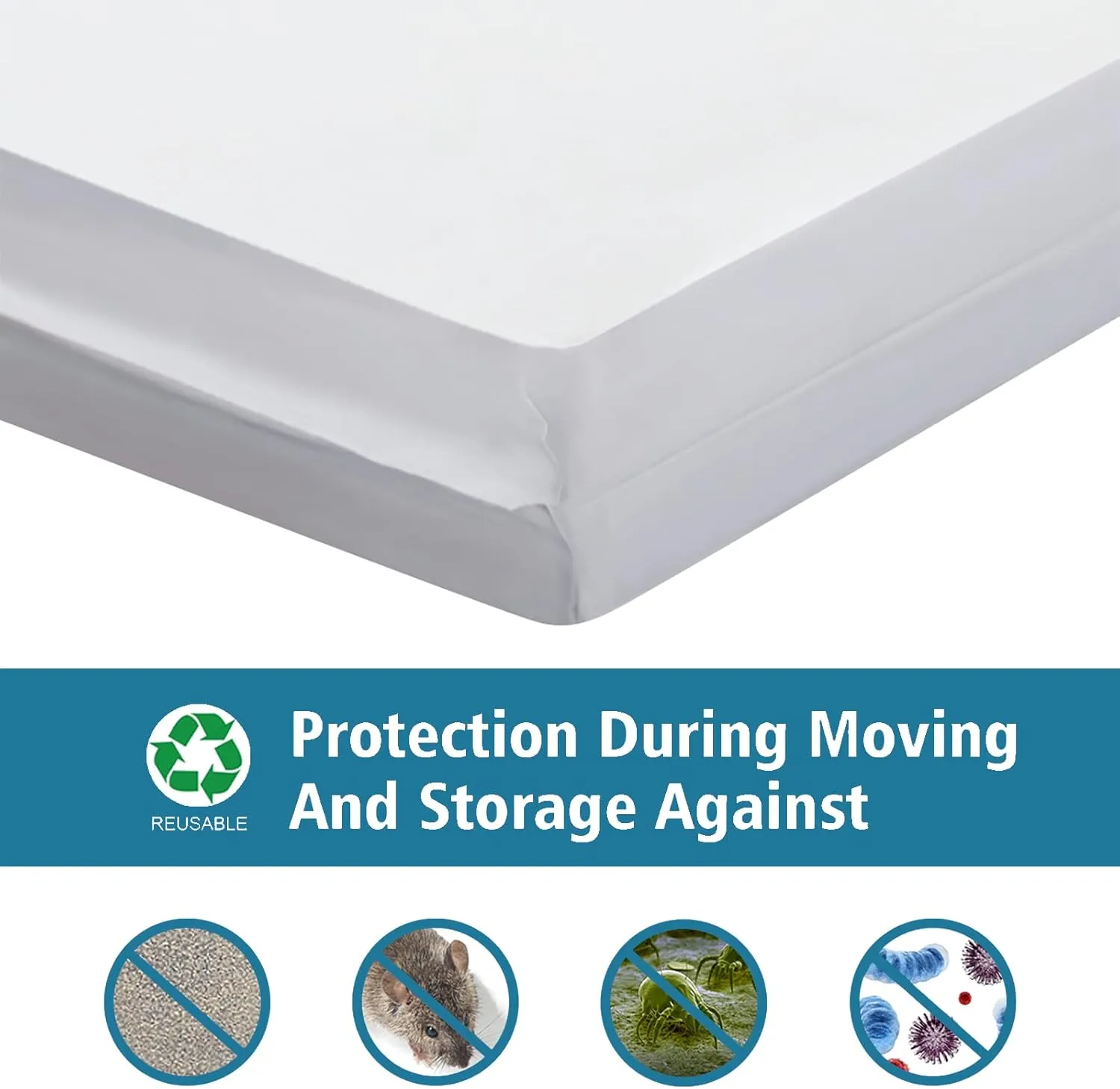 BYSURE 2-Pack 5 Mil Mattress Bag for Moving and Storage - Opaque Mattress Disposal Bag - Fits Queen/King Size