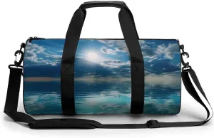 Calm Sport Gym Duffle Travel Bag for Women Men Overnight Weekender Bag with Shoe Compartment,Wet Pocket, 17.7in/9in/9in, style-35