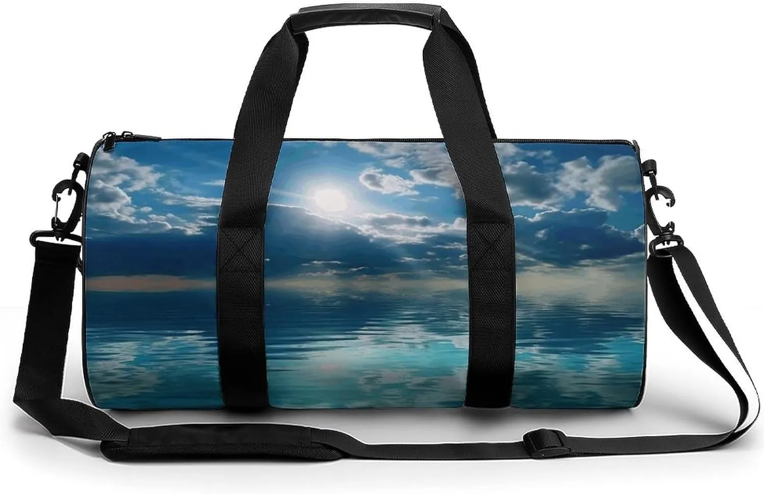 Calm Sport Gym Duffle Travel Bag for Women Men Overnight Weekender Bag with Shoe Compartment,Wet Pocket, 17.7in/9in/9in, style-35