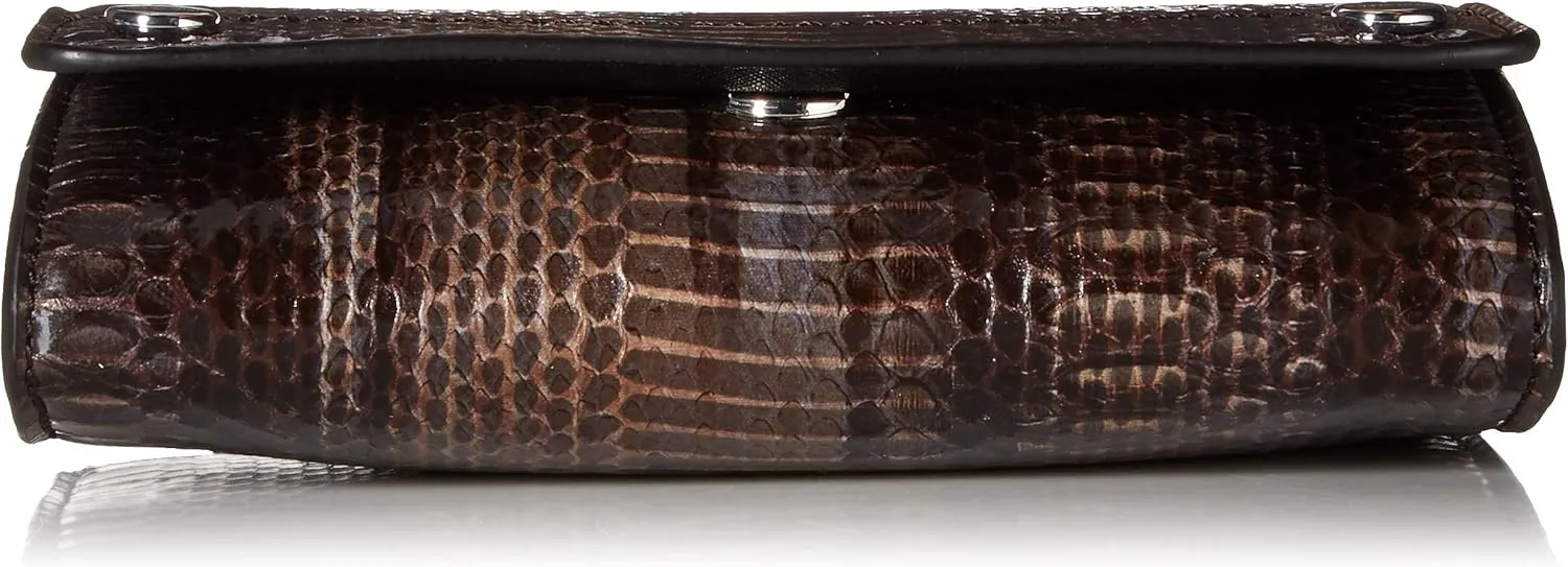 Calvin Klein Patent Python Studded Flap Over Small Crossbody
