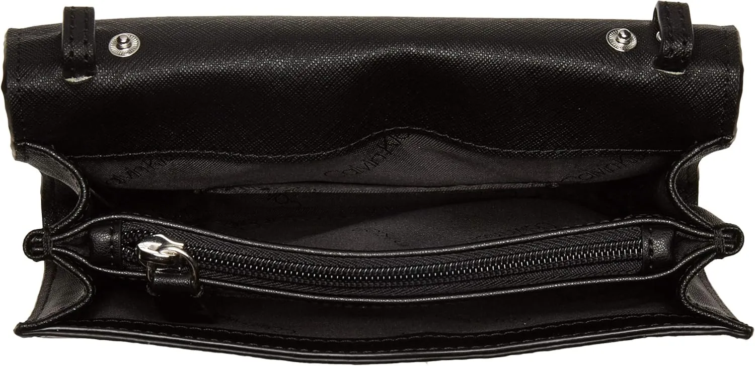 Calvin Klein Patent Python Studded Flap Over Small Crossbody