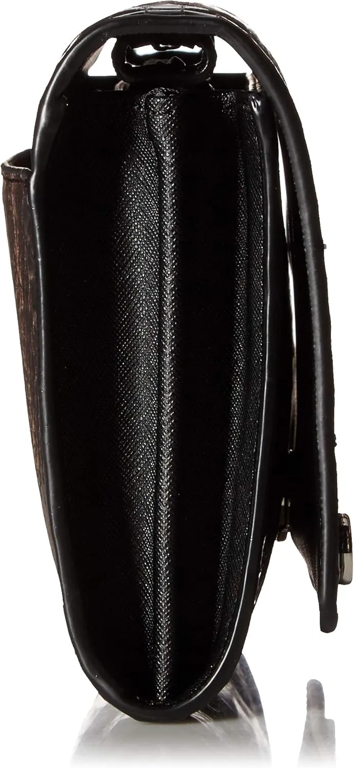 Calvin Klein Patent Python Studded Flap Over Small Crossbody
