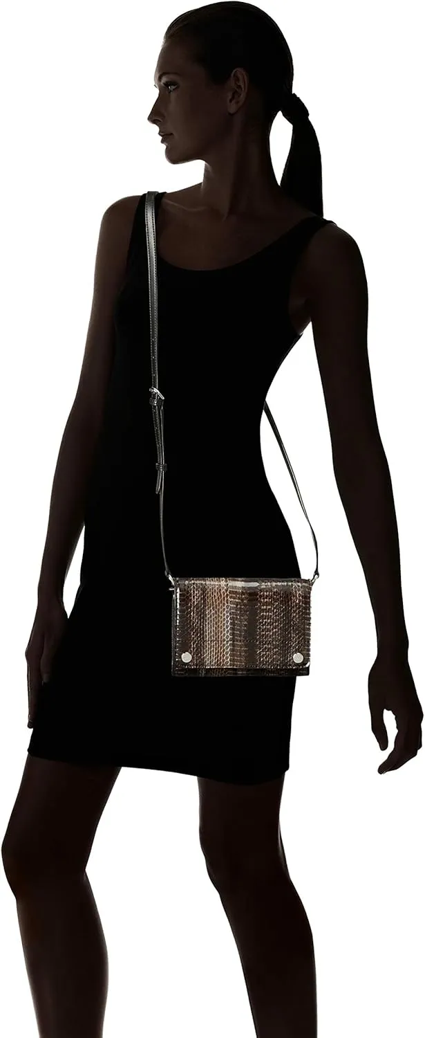 Calvin Klein Patent Python Studded Flap Over Small Crossbody