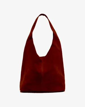 Camilla Suede Tote Bag in Wine Red