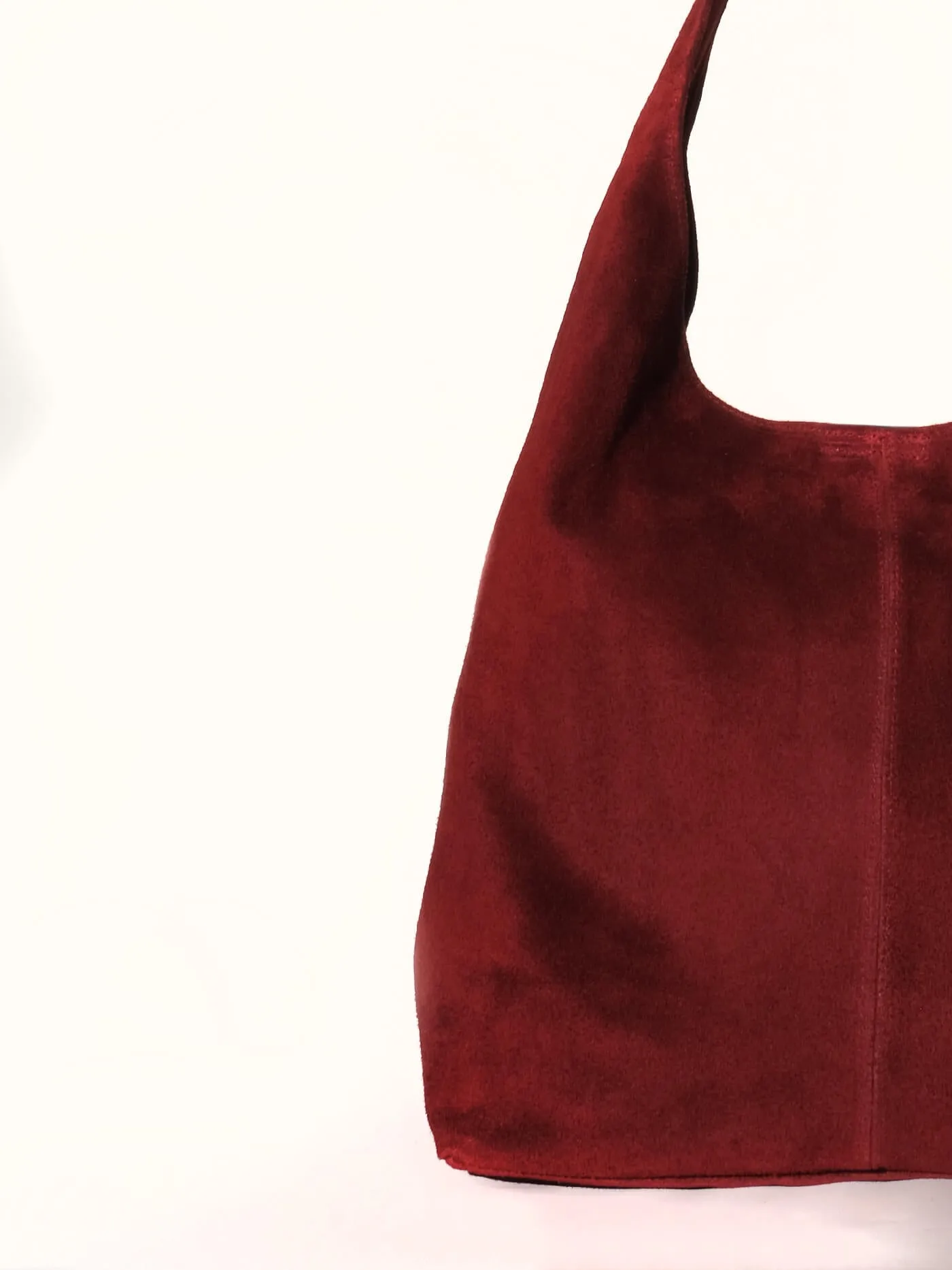 Camilla Suede Tote Bag in Wine Red