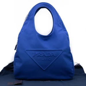 Canapa Logo Embossed Slouchy Tote Cobalto Canvas