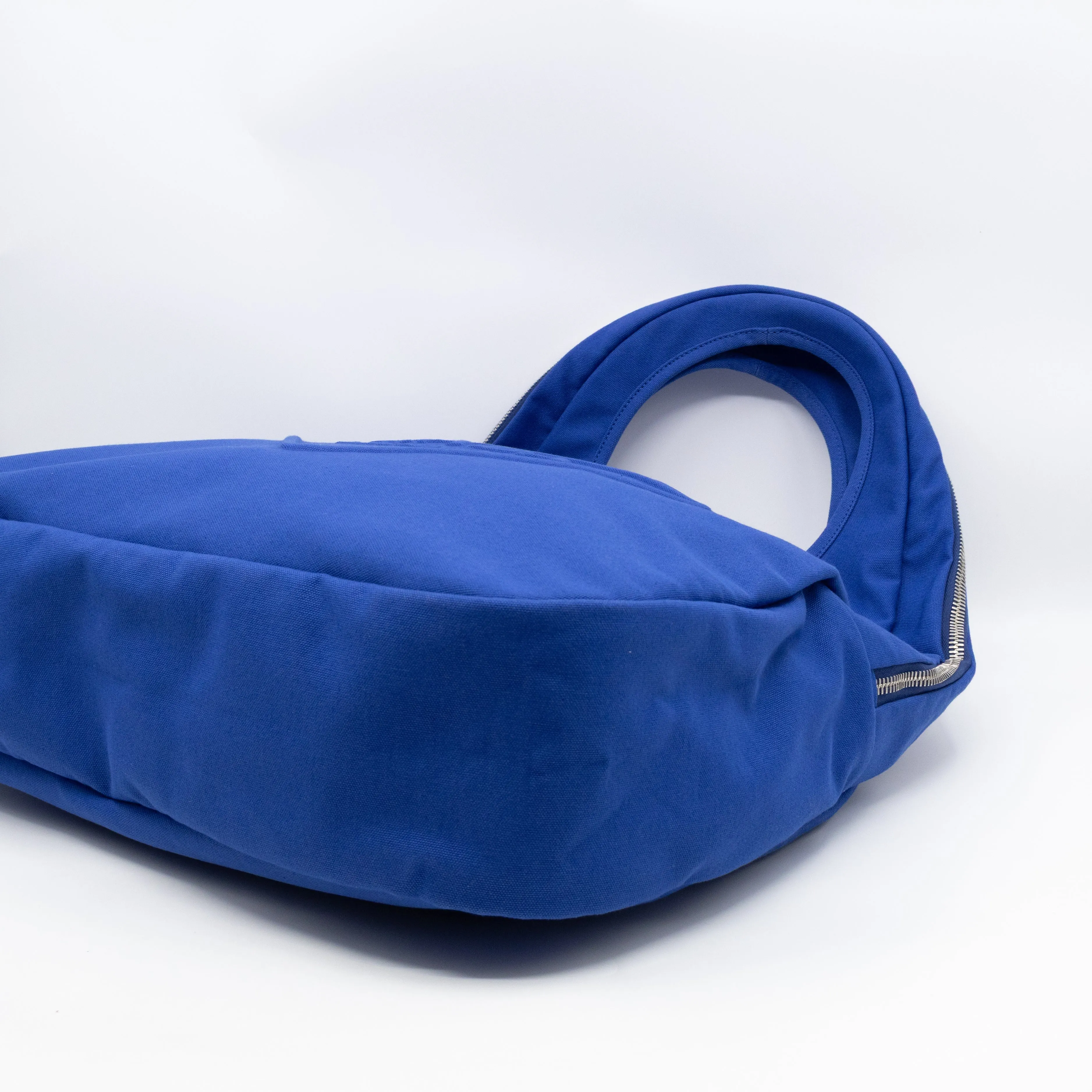 Canapa Logo Embossed Slouchy Tote Cobalto Canvas