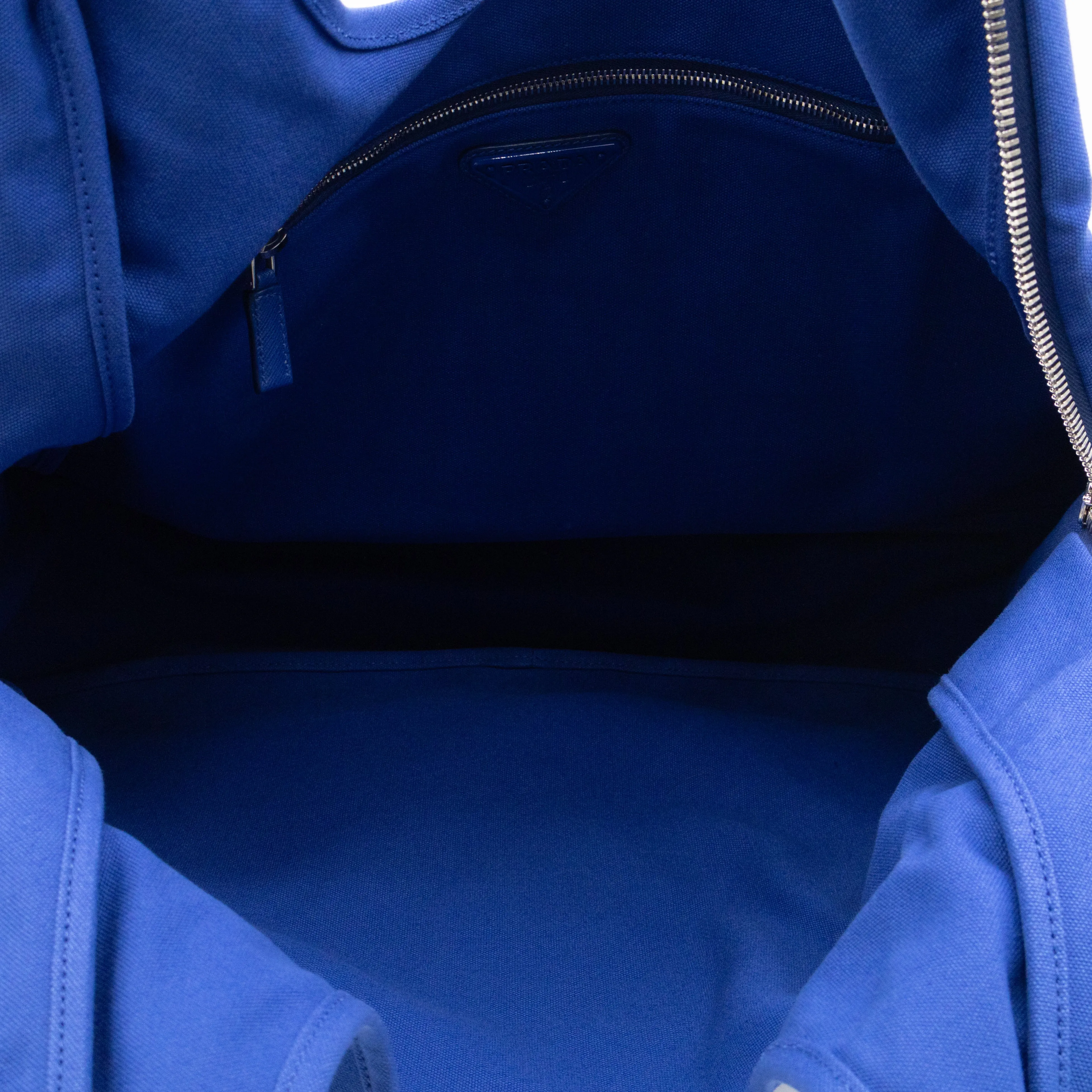 Canapa Logo Embossed Slouchy Tote Cobalto Canvas