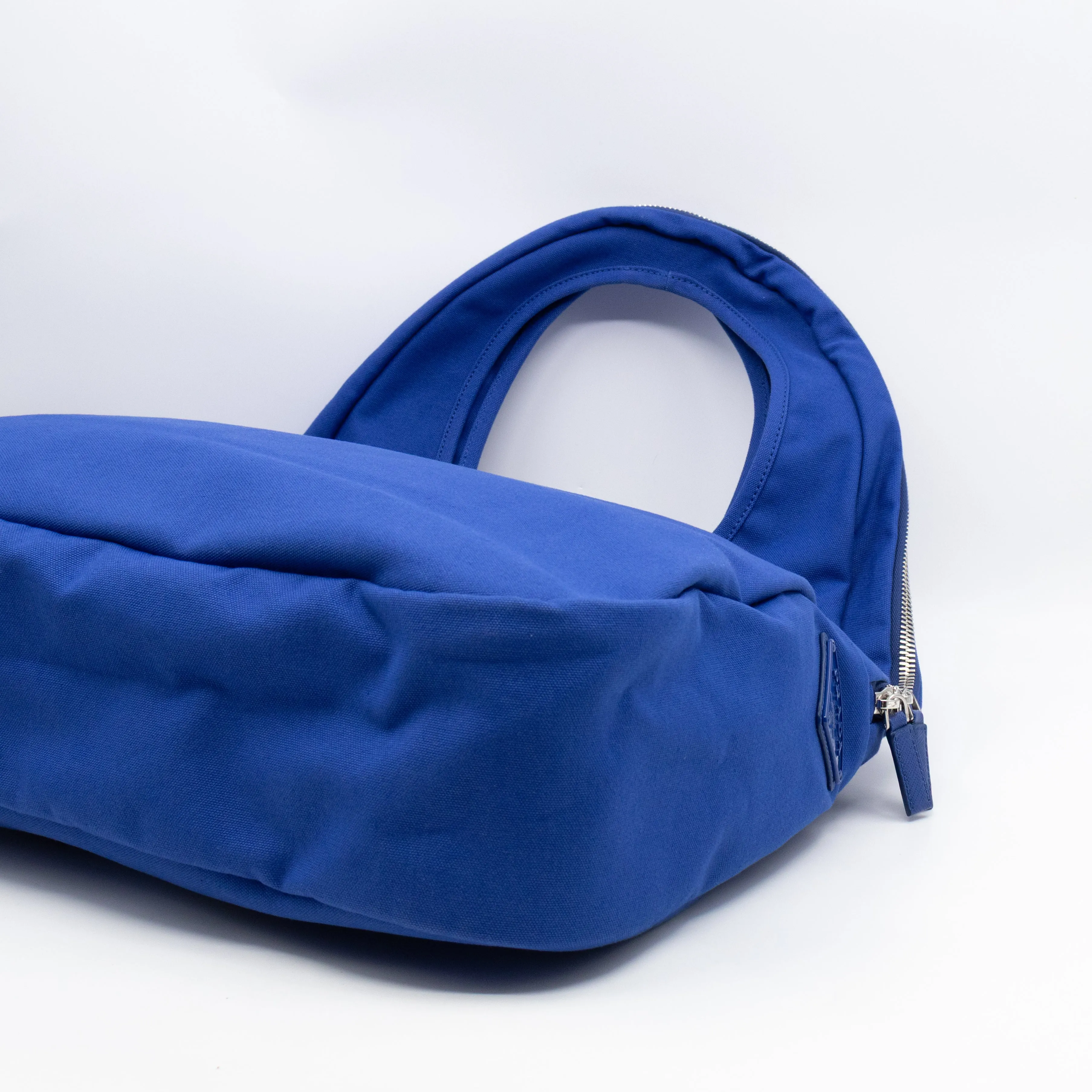 Canapa Logo Embossed Slouchy Tote Cobalto Canvas