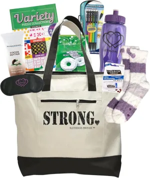Cancer Care Gifts for Women Chemo Care Package Patient Must Haves: Inspirational Large Canvas Tote Bag Holds 8 Get Well Soon Feel Better Comfort Recovery Items Hand Picked by a Cancer Survivor