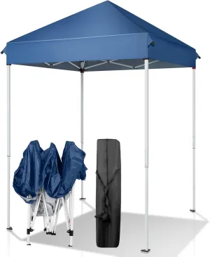 Canopy Tent 5x5 feet Party Tent Gazebo Canopy Commercial Shelter Shelter Wedding Party Easy Pop Up 5X5ft, Outdoor Beach Instant Sun Shelter,Portable Tent Commercial Blue 59" L x 59" W x 94.5" H