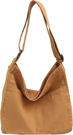 Canvas Tote Bag Large Crossbody Hobo Bag for Women and Men Messenger Bags Shoulder Handbag Casual Purse Travel Work