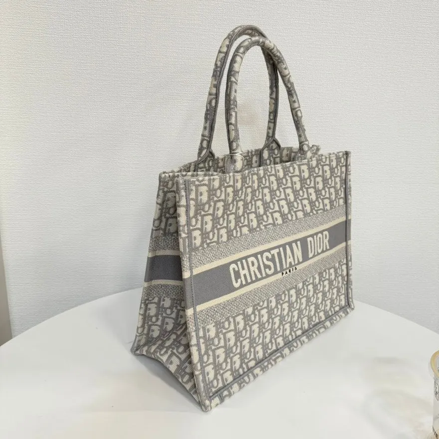 Canvas Tote Monogram Flat-rate discount Bag Grey Book Medium Dior Tote Impressive variety