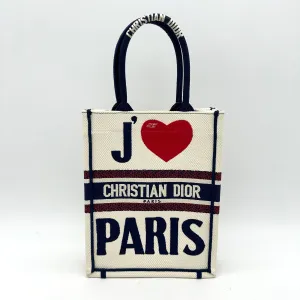 Canvas Vertical Money-saving Tote Book White DIOR CHRISTIAN di8892fe Embroidered Superior