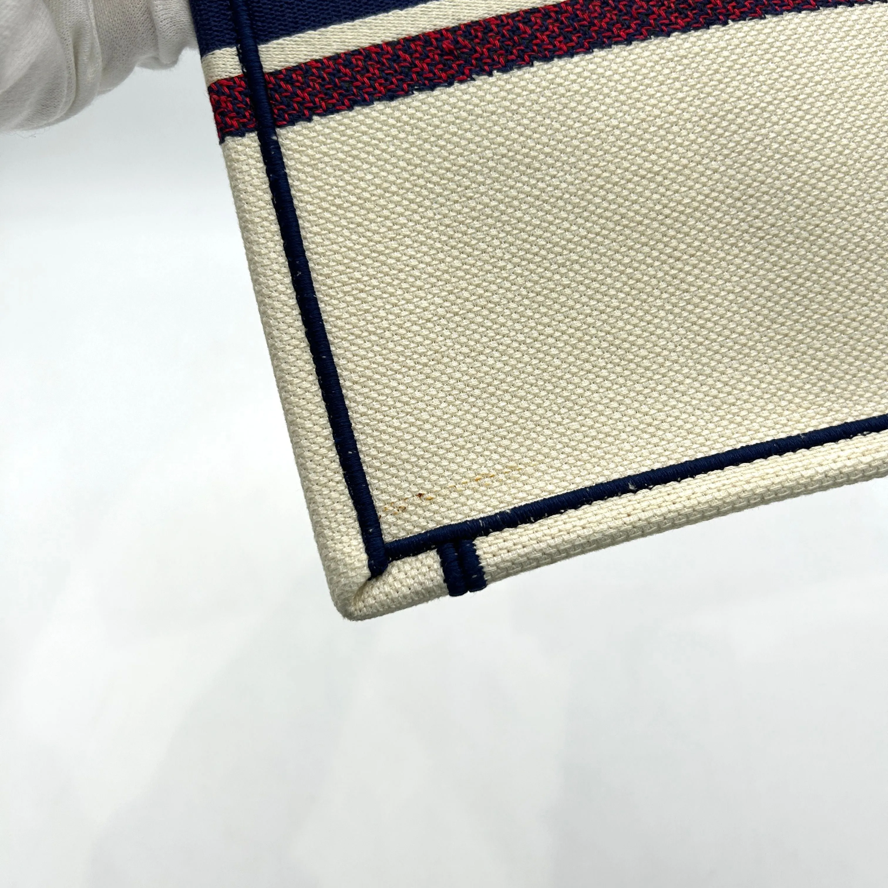 Canvas Vertical Money-saving Tote Book White DIOR CHRISTIAN di8892fe Embroidered Superior