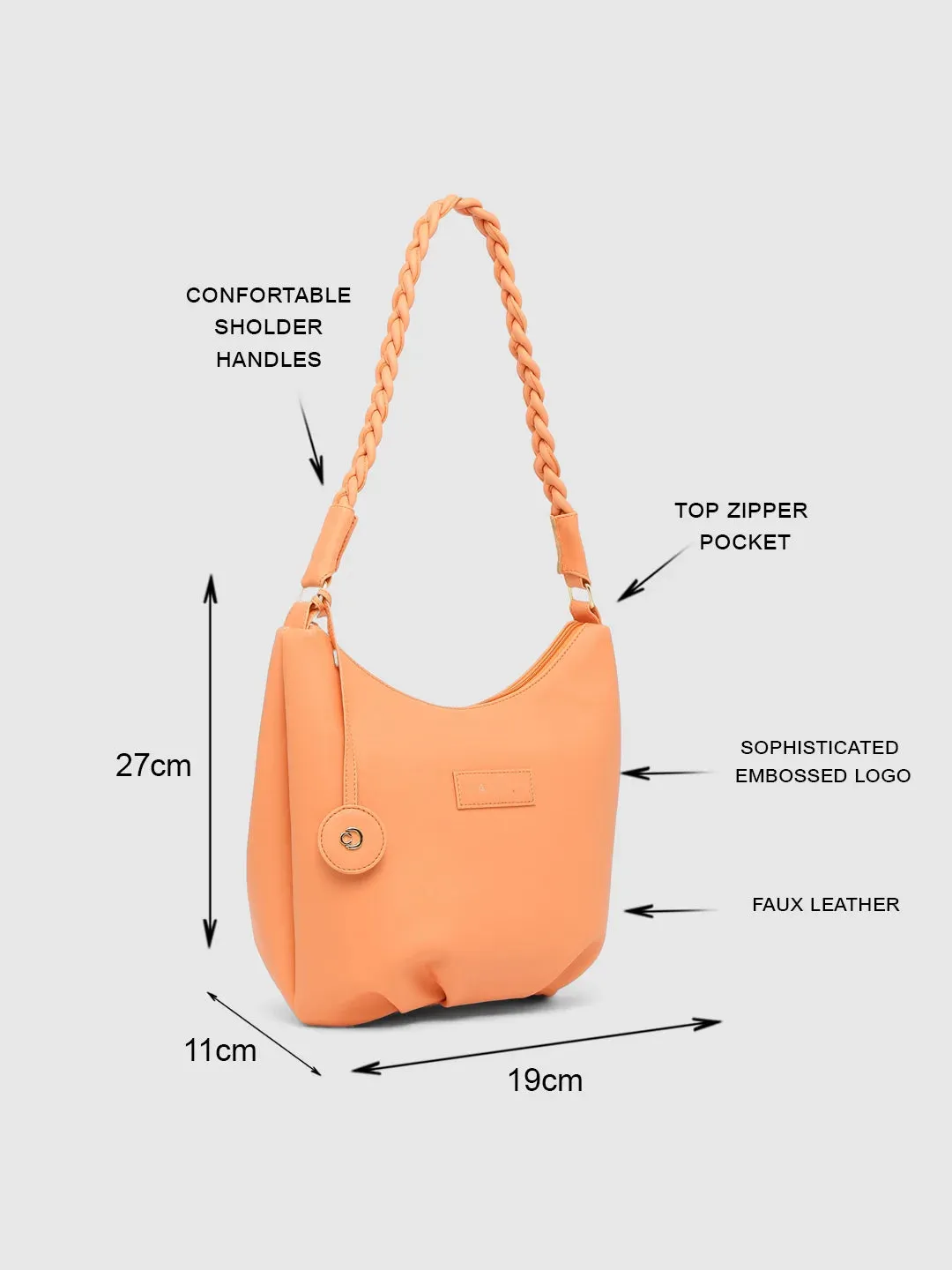 Caprese Margate Small Coral Hobo Bag