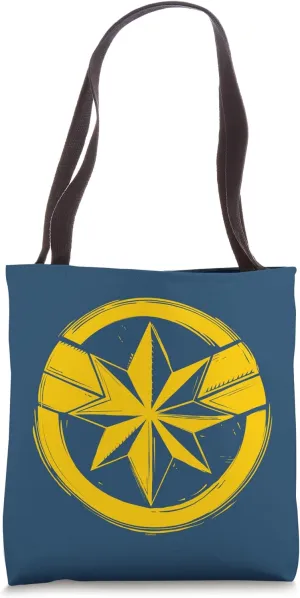 Captain Marvel Woodcut Logo Tote Bag