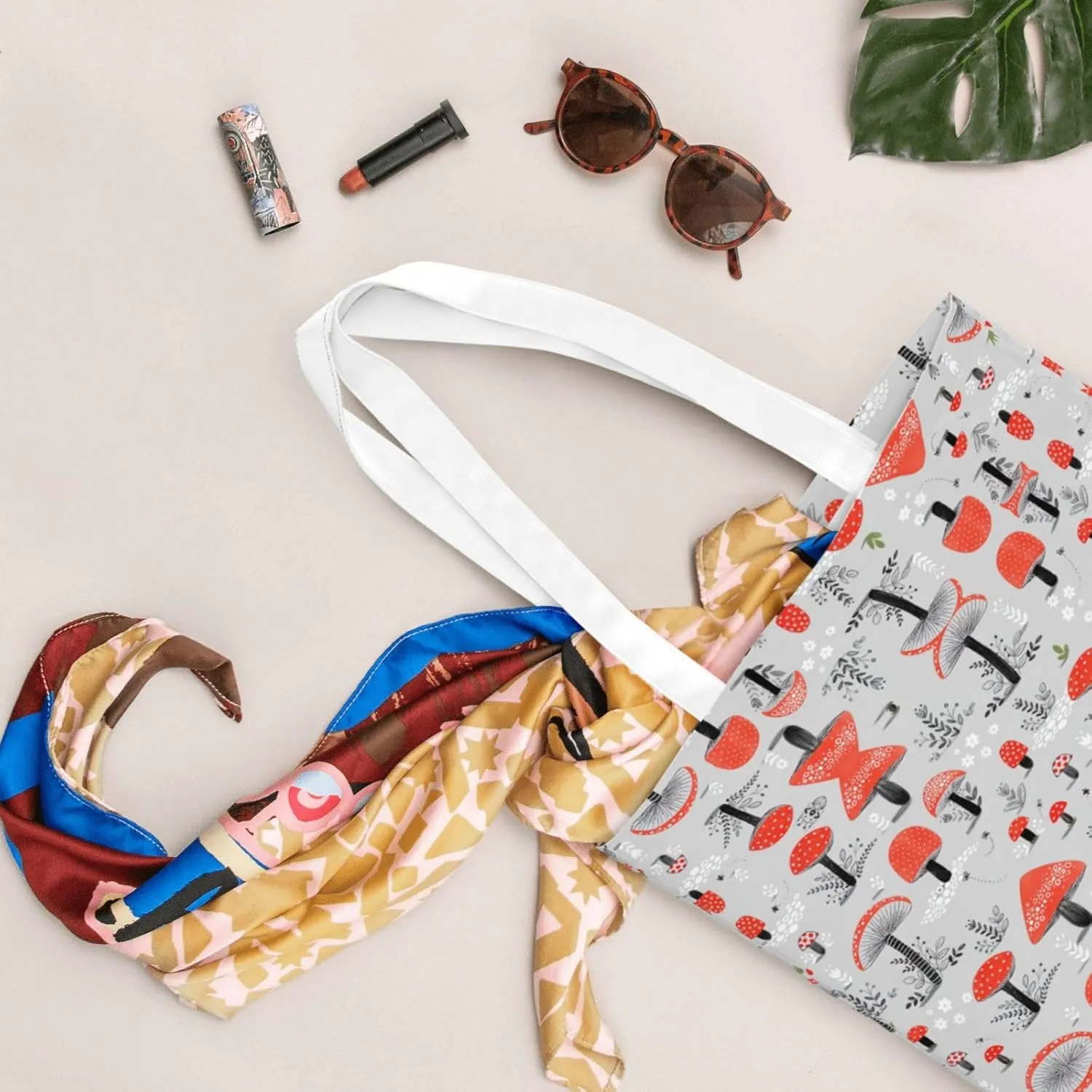 Cartoon Medicine Pattern Print Foldable Tote Bag For Women Large Tote Shoulder Handbag Reusable Grocery Bags Travel Work