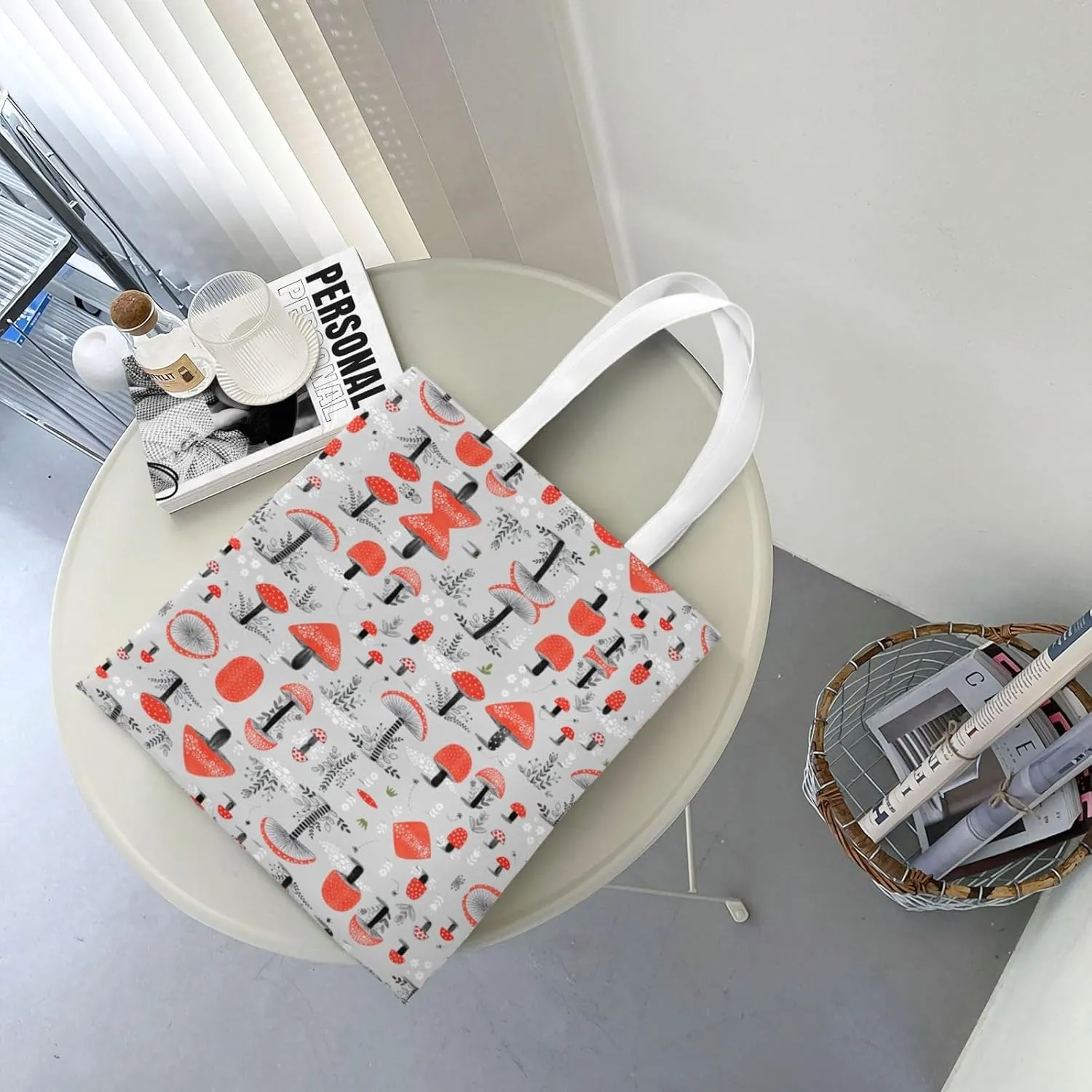 Cartoon Medicine Pattern Print Foldable Tote Bag For Women Large Tote Shoulder Handbag Reusable Grocery Bags Travel Work