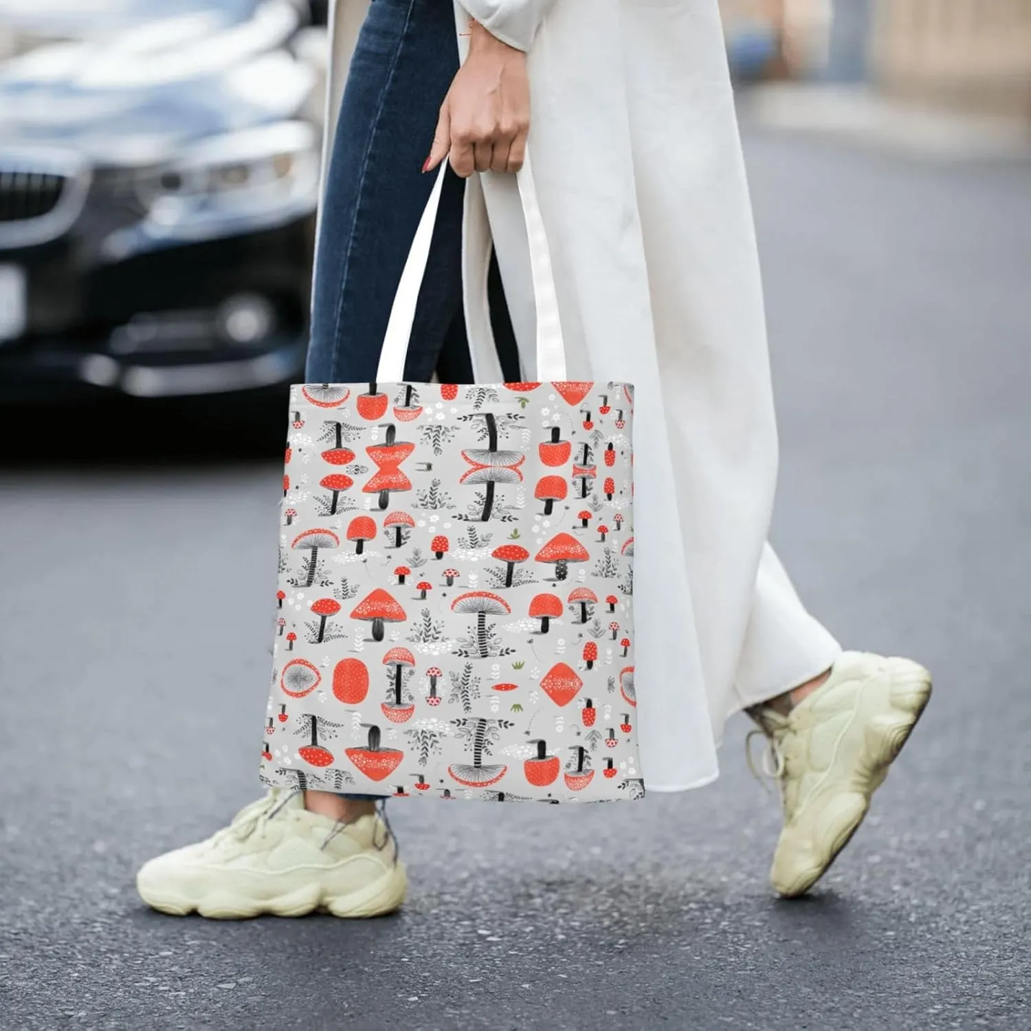 Cartoon Medicine Pattern Print Foldable Tote Bag For Women Large Tote Shoulder Handbag Reusable Grocery Bags Travel Work