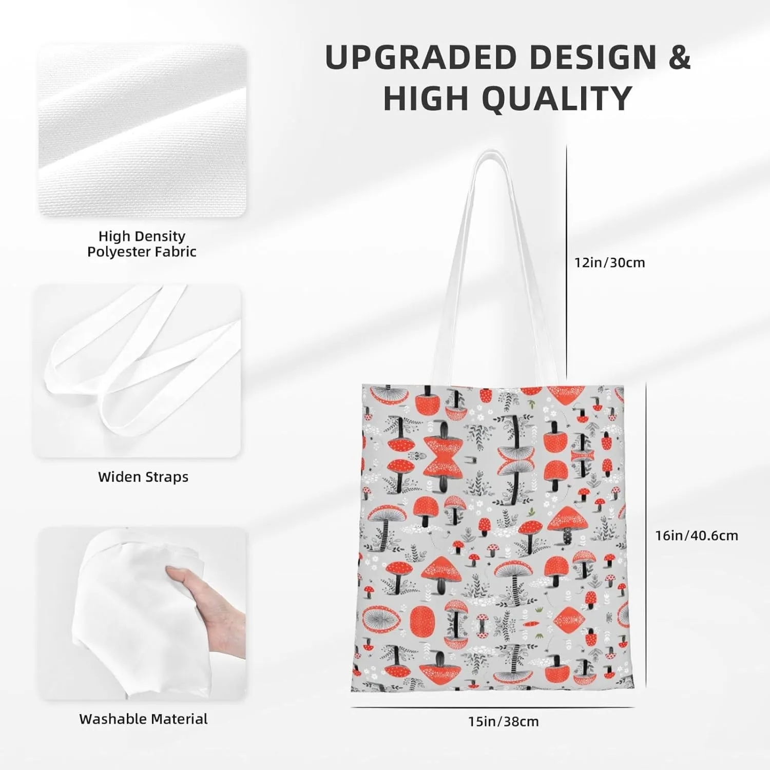 Cartoon Medicine Pattern Print Foldable Tote Bag For Women Large Tote Shoulder Handbag Reusable Grocery Bags Travel Work