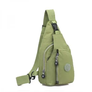 Casual Travel Fashionable Pure Color Oxford Cloth Chest Bag Apple Green