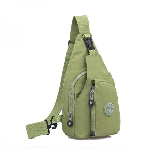 Casual Travel Fashionable Pure Color Oxford Cloth Chest Bag Apple Green