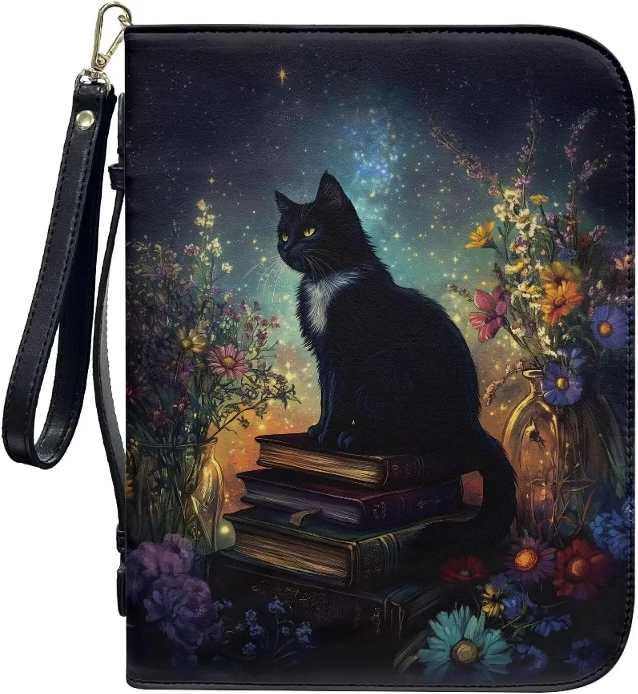 Cat Bible Cover, Carrying Book Case Church Bag Bible Protective with Handle and Zippered Pocket, Christian Gifts for Women Men Size L/XL/2XL